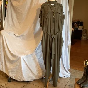 Calvin Klein Green Jumpsuit Size 14, NWT